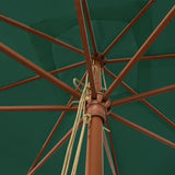 Garden Parasol Green Polyester Fabric Large 363192