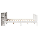 ZNTS Bookcase Bed without Mattress White 120x200 cm Solid Wood Pine 3321656