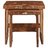 Nesting Tables 2 pcs Brown 46 x 46 x 45 cm Solid Reclaim Wood 4104558