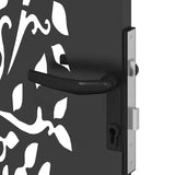 Garden Gate with Lock Black 110 x 205 cm Powder-coated steel 42015888