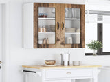 Wall Glass Cabinet LUCCA Old Wood 80 x 31 x 80 cm 885073