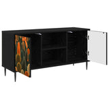 TV Cabinet ZAANDAM 102 x 33 x 51 cm Black Oak Engineered Wood 8007060