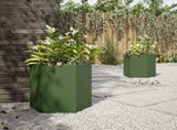 Garden Planter 2 pcs Olive Green Hexagon 46x40x45 cm Steel 851115