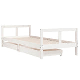 Kids Bed Frame with Drawers White 80x200 cm Solid Wood Pine 834406