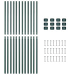 Fence Posts 12 pcs Green 180 cm Powder-coated steel 42012740