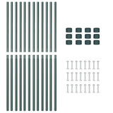 Fence Posts 12 pcs Green Powder-coated steel 42012742