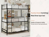 Black three-layer reinforced iron high and low beds, three person metal bed frame, W3987P434165