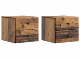Wall-Mounted Bedside Cabinet 2 pcs Old Wood 34.5 x 33 x 40 cm 899162