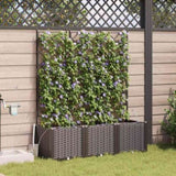 Garden Planter 3 pcs Brown 120 x 40 x 142 cm Plastic 42002830