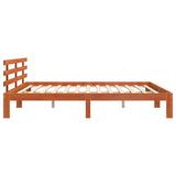 Bed Frame Wax Brown 203.5 x 205.5 x 69.5 cm Solid Wood Pine 876946