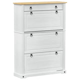 Shoe Cabinet Corona White 99 x 32 x 138 cm Solid Pine Wood 42024955