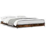 Bed Frame without Mattress Smoked Oak 120x200 cm 845153