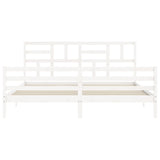 Bed Frame without Mattress White Super King Size Solid Wood 3194912