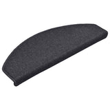 Stair Mats 15 pcs 65x24x4 cm Dark Grey and Blue Half Round Large 322365