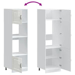 Oven Cabinets 2 pcs Kalmar Gloss White Engineered Wood 3315033