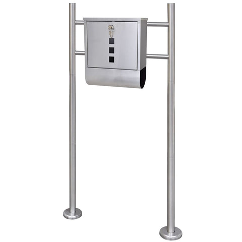 Mailbox on Stand Stainless Steel 271743