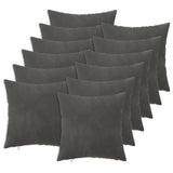 Cushion with Pillow HEERLEN 12 pcs Dark Grey Velvet 926445