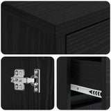 Bathroom Cabinet Black Oak 30 x 33 x 190 cm Engineered Wood 890753