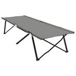 Folding Camping Bed Folding Grey 206 x 76 x 74 cm Oxford fabric 42003165