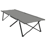 Folding Camping Bed Folding Grey 206 x 76 x 74 cm Oxford fabric 42003165