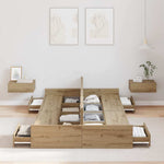 Storage Bed Frame Artisan oak 120 x 200 cm Engineered wood 3335308