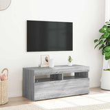 TV Cabinet with LED Lights Grey Sonoma 90x35x40 cm 815676