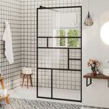 Walk-in Shower Wall with Clear ESG Glass 80x195 cm Black 150752