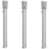 Outdoor Floor Lamps with Outlet 3pcs Silver 110cm Stainless Steel 4006376