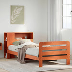 ZNTS Bed Frame without Mattress Wax Brown 75x190 cm Small Single Solid Wood Pine 3309910