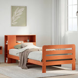 ZNTS Bed Frame without Mattress Wax Brown 75x190 cm Small Single Solid Wood Pine 3309910