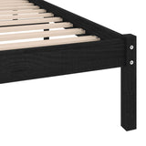 810011 Bed Frame without Mattress Black Solid Wood 100x200 cm