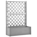 Garden Raised Bed with Trellis and Self Watering System Grey 317578
