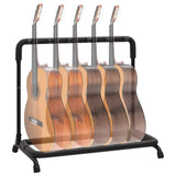 Folding Guitar Stand with 5 Sections Black 74x41x66 cm Steel 70174