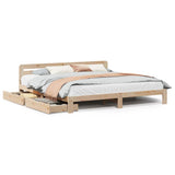 Bed Frame without Mattress 200x200 cm Solid Wood Pine 3309857