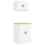 ZNTS Garage Cabinets 2 pcs White Engineered Wood 3328305