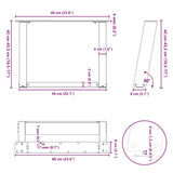 Coffee Table Legs U-Shaped 2 pcs Anthracite 60x cm Steel 4012770