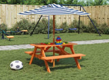 Picnic Table for 4 Kids with Umbrella Solid Wood Fir 3281616
