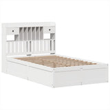 Bed Frame without Mattress White 135x190 cm Double Solid Wood Pine 3323510