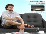 Four-Piece Rattan Sofa Set, with Glass-Top Table - Light Grey T3398P318592