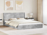 Bed Frame with Storage and Headboard Concrete Grey 150 x 200 cm 3414016