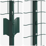Fence with Posts Green 1.5 x 10 m Steel 3335970