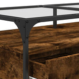 Coffee Table with Glass Top Smoked Oak 98.5x50x45 cm Steel 846046