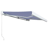 ZNTS Manual Cassette Awning 450x300 cm Blue and White 3052677