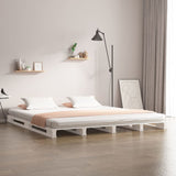 Pallet Bed without Mattress White 200x200 cm Solid Wood 821413
