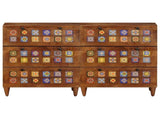 Sideboard 2 pcs Walnut 60 x 33 x 75 cm Solid Mango Wood 3310088