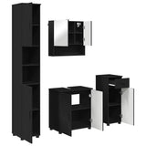 Bathroom Furniture Set 4 pcs Black Engineered wood & Metal 3392974