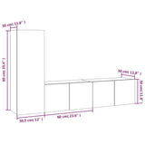 3 Piece TV Cabinet Set Grey Sonoma Engineered Wood 3120258