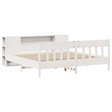 Bookcase Bed without Mattress White 200x200cm Solid Wood Pine 3323171