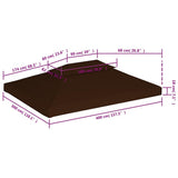 46617 2-Tier Gazebo Top Cover 310 g/m 4x3 m Brown