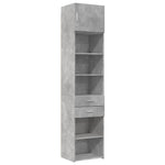 Slim Storage Cabinet Concrete Grey 50x42.5x225 cm Engineered Wood 3281311